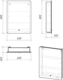 Grossman Зеркальный шкаф Адель 60 белый – фотография-6